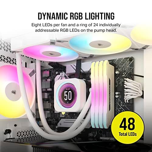 Corsair iCUE H150i ELITE LCD XT Water 360mm White / Gray image