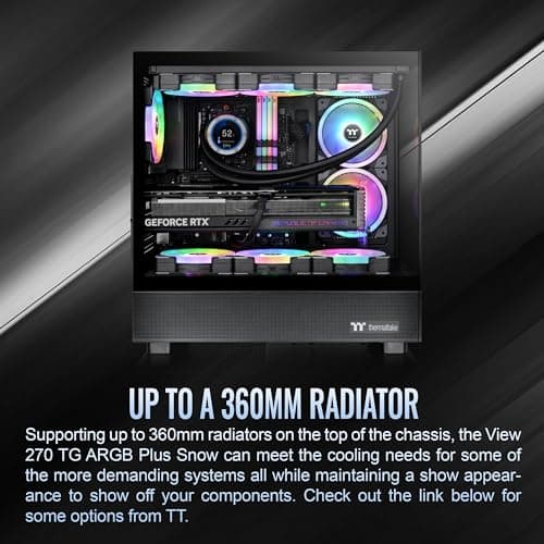 Thermaltake View 270 Plus ATX Mid Tower Black Tempered Glass ARGB image