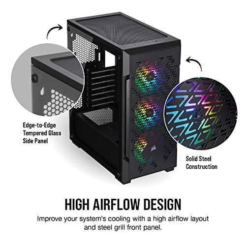 Corsair iCUE 220T RGB Airflow ATX Mid Tower Black Tempered Glass Side Panel image