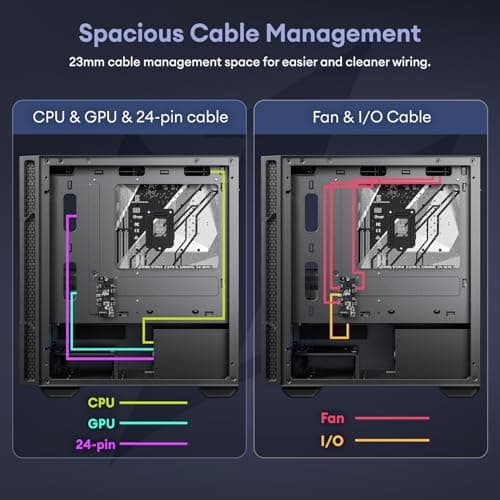 Okinos Cypress 3 Micro ATX Mini Tower Black Tempered Glass Side Panel, USB 3.2 Gen 2 Type-C, USB 3.2 Gen 1 Type-A image