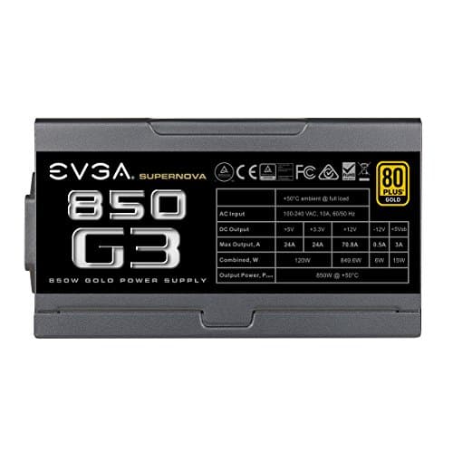 EVGA SuperNOVA 850 G3 850W 80+ Gold Certified Fully Modular ATX image