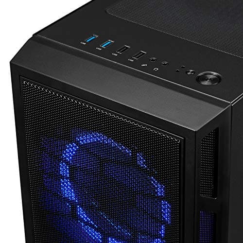 Rosewill ATX Mid Tower Gaming PC Computer Case with Dual Ring Blue LED Fans, 360mm Water Cooling Radiator Support, Tempered Glass and Steel, USB 3.0 - SPECTRA C100 image