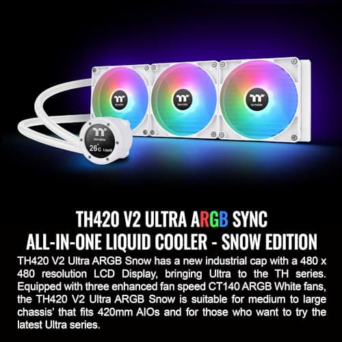 Thermaltake TH420 V2 Ultra ARGB Sync Water 420mm 84.32 CFM White image