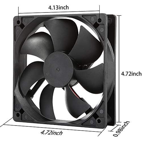 Strong Quiet 12025 Fan 120x120x25mm 12cm 120mm Computer Case Fan DC 12V Cooling Fan for Computer case 2Pin 2 Wire 1600RPM 2-Pack image