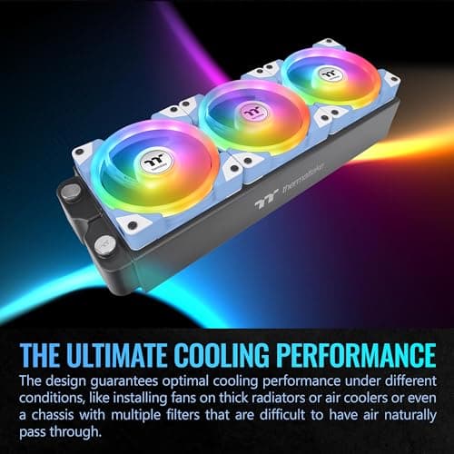 Thermaltake SWAFAN EX12 120mm Blue / White Addressable RGB PWM 57.11 CFM 3-Pack image