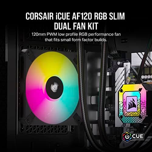 Corsair iCUE AF120 120mm Black RGB PWM SLIM 56.3 CFM 2-Pack image