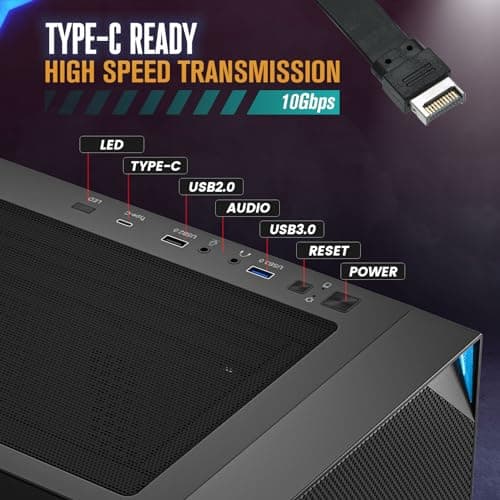 Vetroo AL800 ATX Mid Tower Black Tempered Glass Side Panel image