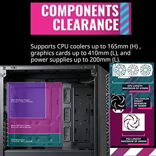 Cooler Master MasterBox 520 Mesh ATX Mid Tower Black / White Tempered Glass Side Panel image