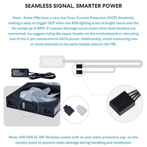 Lian Li UNI FAN SL-INF 120mm Black Wireless PWM ARGB 3-Pack Reverse image