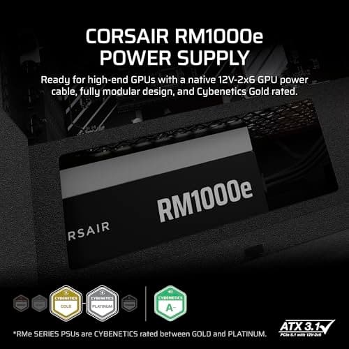 Corsair RM1000e (2025) Black ATX 1000W Fully Modular image