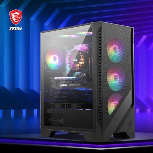 MSI MAG FORGE 120A AIRFLOW ATX Mid Tower Black Tempered Glass Side Panel, USB 3.2 Gen 1 Type-A image