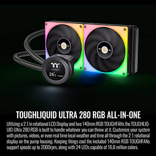 Thermaltake TOUGHLIQUID Ultra RGB 107 CFM Water 280mm Black image
