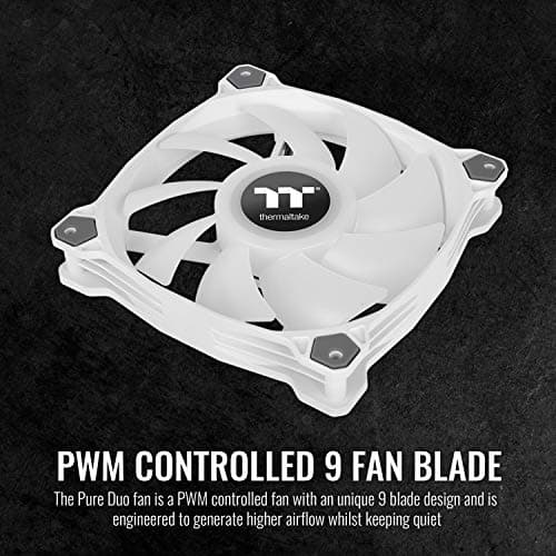 Thermaltake Pure Duo 120mm White 56.51 CFM PWM Addressable RGB 2-Pack image