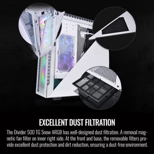 Thermaltake Divider 500 ATX Mid Tower Snow Tempered Glass ARGB image