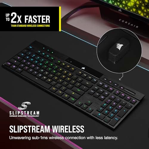 Corsair K100 AIR Wireless RGB Bluetooth/Wireless/Wired Gaming Keyboard image