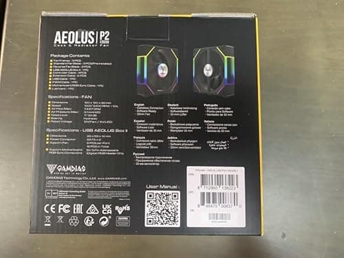 GAMDIAS AEOLUS P2 120mm Black Addressable RGB PWM 74.97 CFM 3-Pack image