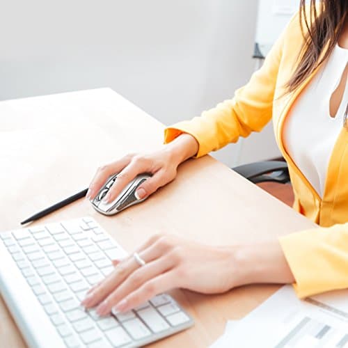 VicTsing mm057 2.4G Wireless Portable Mobile Mouse Optical Mice with USB Receiver, 5 Adjustable DPI Levels, 6 Buttons for Notebook, PC, Laptop, Computer, MacBook - White image