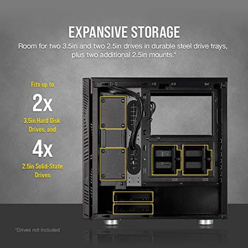 CORSAIR CARBIDE 275R Mid-Tower Gaming Case, Tempered Glass- Black (CC-9011132-WW) image