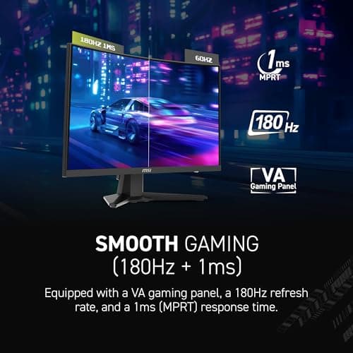 MSI MAG 244C 23.6" 1080p 180Hz VA Curved Monitor image