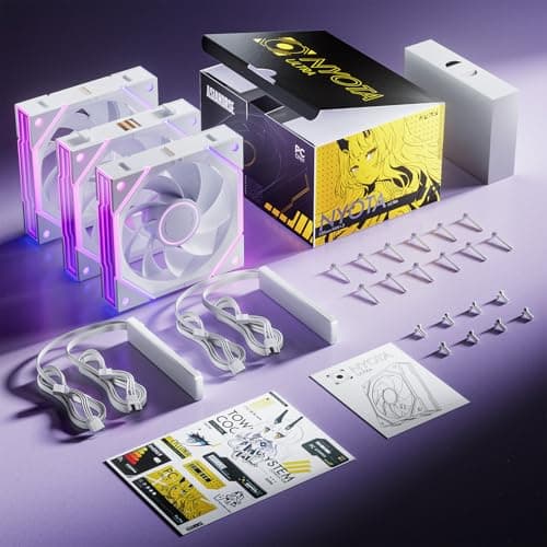 Asiahorse NYOTA Ultra 120mm Daisy Chain PWN Fans(3-Pack) White Reverse Blade image