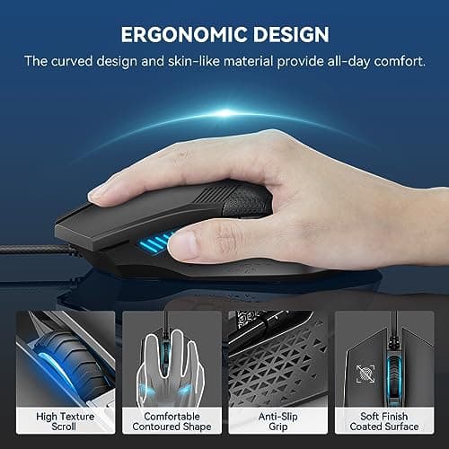 TeckNet M268-Black Wired Optical Mouse image