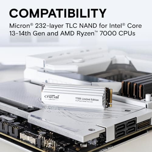 Crucial T705 W/Heatsink Limited Edition 2TB SSD M.2-2280 PCIe 5.0 X4 NVMe image