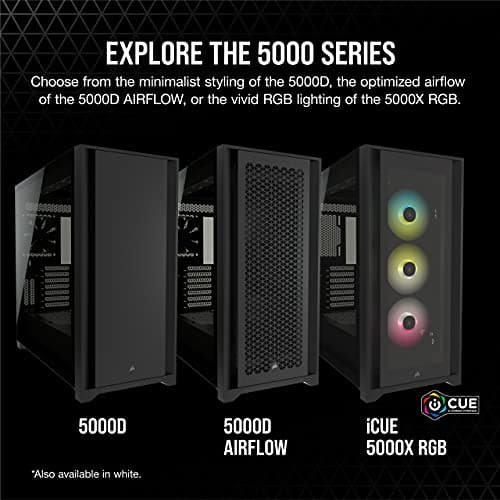 Corsair iCUE 5000X RGB ATX Mid Tower Black Tempered Glass Side Panel image
