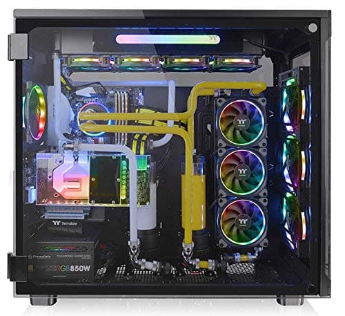 Thermaltake View 91 RGB PLUS Tempered Glass XL-ATX Vertical GPU Modular Black Gaming Super Tower Computer Case CA-1I9-00F1WN-00 image