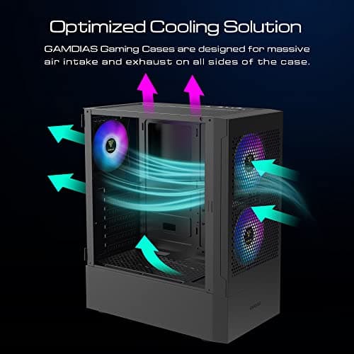 GAMDIAS TALOS E3 MESH ATX Mid Tower Black with Tempered Glass Side Panel image