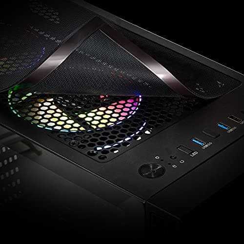BGears b-BlackWidow-RGB ATX Mid Tower Black with Tinted Tempered Glass Side Panel and Front Panel USB 3.2 Gen 1 Type-A, USB 2.0 Type-A image