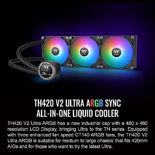 Thermaltake TH420 V2 Ultra ARGB Sync 84.32 CFM Water 420mm Black image