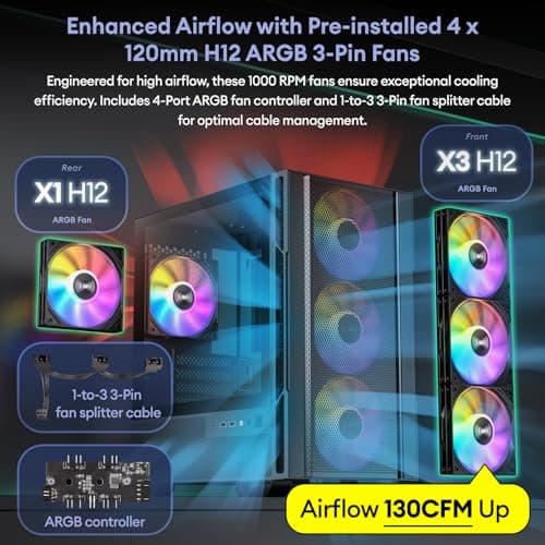 Okinos Cypress 3 Micro ATX Mini Tower Black Tempered Glass Side Panel, USB 3.2 Gen 2 Type-C, USB 3.2 Gen 1 Type-A image