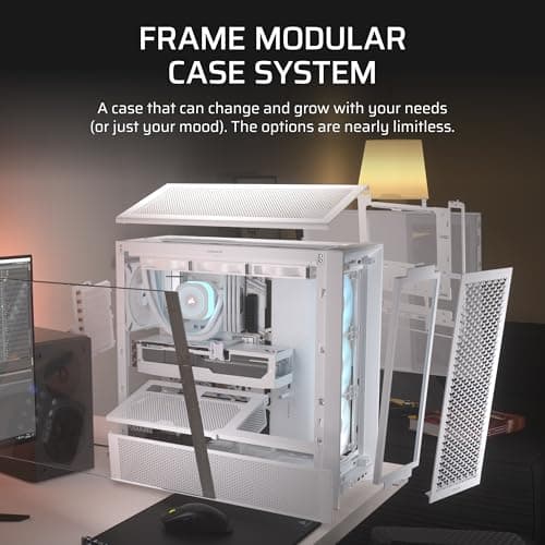 Corsair FRAME 4000D RS ARGB Modular Mid-Tower PC Case - White image