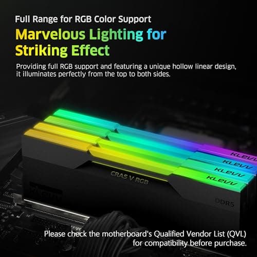 Klevv CRAS V RGB Black DDR5-6400 CL32 64GB (2x32GB) image