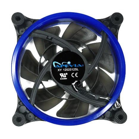 APEVIA 120mm Blue LED Case Fan w/ Anti-Vibration Rubber Pads (5-pk) image