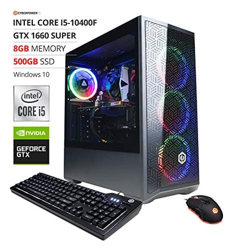 CyberPowerPC MASTERBOX NR640 ATX Mid Tower Black with Tempered Glass Side Panel and USB 3.2 Gen 1 Type-A Front Panel image