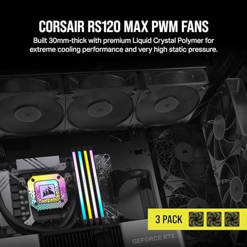 Corsair RS120 MAX 120mm Black PWM 72 CFM 3-Pack image
