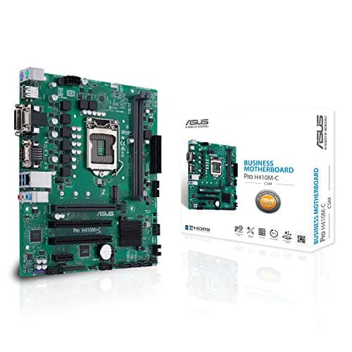 ASUS PRO H410M-C/CSM LGA1200 (Intel® 10th Gen) Micro ATX Commercial Motherboard (M.2, Intel LAN, DVI, LPT, LPC debug Header, Chassis Intrusion Header and ASUS Control Center Express) image