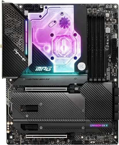 MSI MPG X570S CARBON EK X Gaming Motherboard (ATX, AMD, Socket AM4. DDR4, PCIe 4, CFX, M.2 Slots, Wi-Fi 6E) image