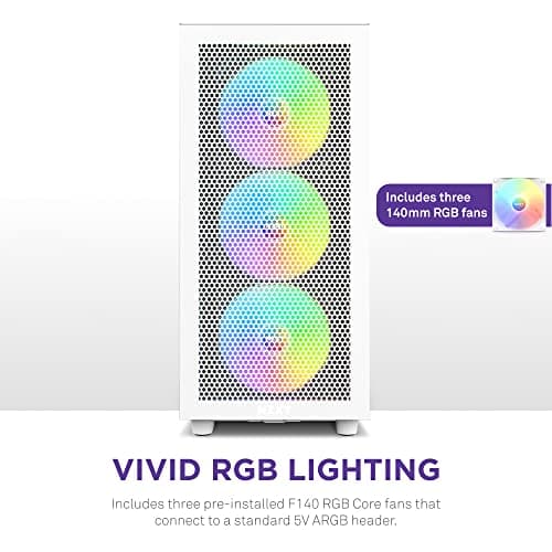 NZXT H7 Flow RGB (2023) ATX Mid Tower White Tempered Glass image