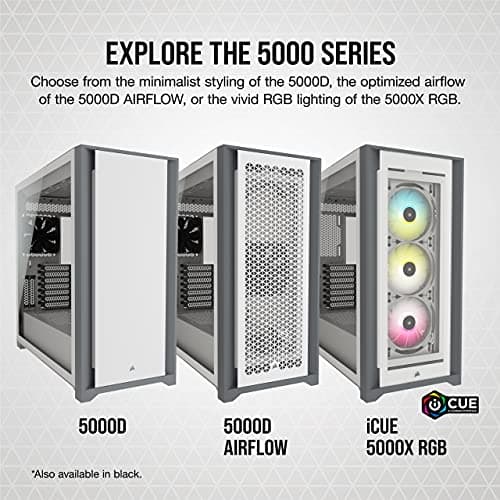 Corsair 5000D AIRFLOW ATX Mid Tower White / Gray Tempered Glass Side Panel image
