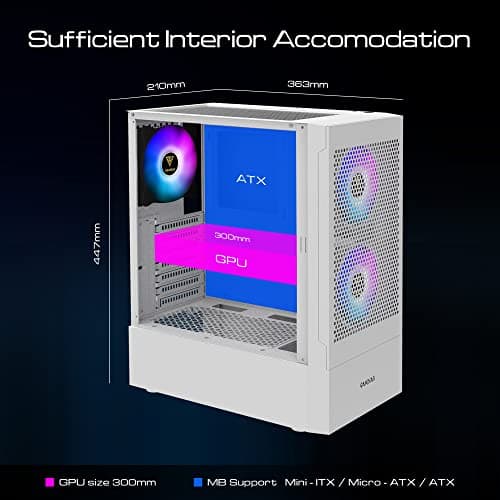 GAMDIAS TALOS E3 MESH ATX Mid Tower White Tempered Glass image