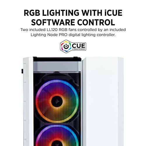 CORSAIR CRYSTAL 280X RGB White Micro-ATX Case, 2 RGB Fans, Lighting Node PRO included, Tempered Glass - Black (CC-9011135-WW) image