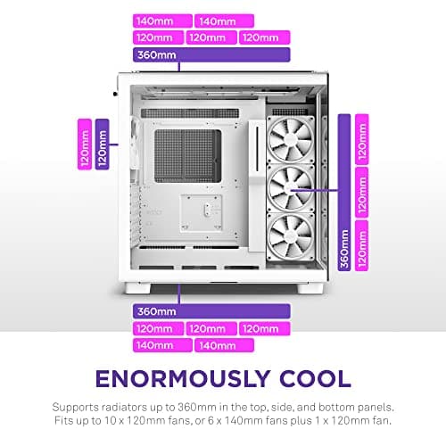 NZXT H9 Elite ATX Mid Tower White with Tempered Glass Side Panel and USB 3.2 Gen 2x2 Type-C, USB 3.2 Gen 1 Type-A image