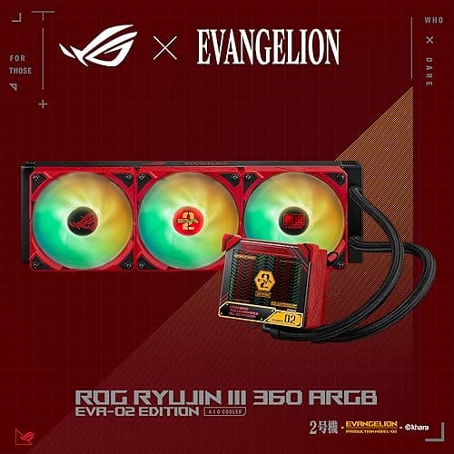 Asus ROG RYUJIN III Water 360mm ARGB EVA-02 EDITION 70.07 CFM Red / Black image