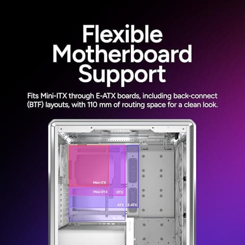 Cooler Master MasterFrame 600 ATX Mid Tower Silver Tempered Glass Side Panel, Front Panel: USB 3.2 Gen 2x2 Type-C USB 3.2 Gen 1 Type-A image