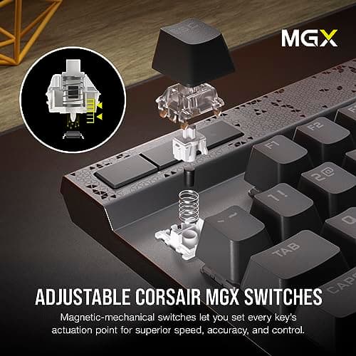 Corsair K70 MAX RGB MGX Steel Grey US Wired Gaming Keyboard image