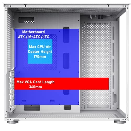 GameMax Infinity ATX Mid Tower White with Tempered Glass Side Panel and USB 3.2 Gen 1 Type-C USB 3.2 Gen 1 Type-A image