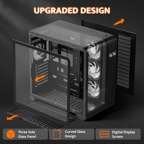 darkFlash L280 ATX Mid Tower Black with Tempered Glass Side Panel and Front USB 3.2 Gen 1 Type-A, USB 2.0 Type-A image