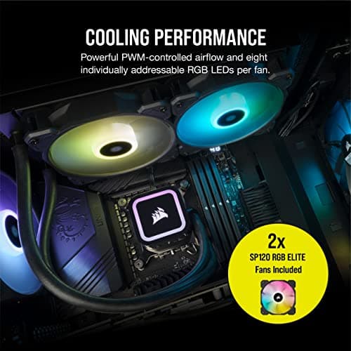 Corsair iCUE H100x Water 240mm RGB ELITE 47.73 CFM Black image